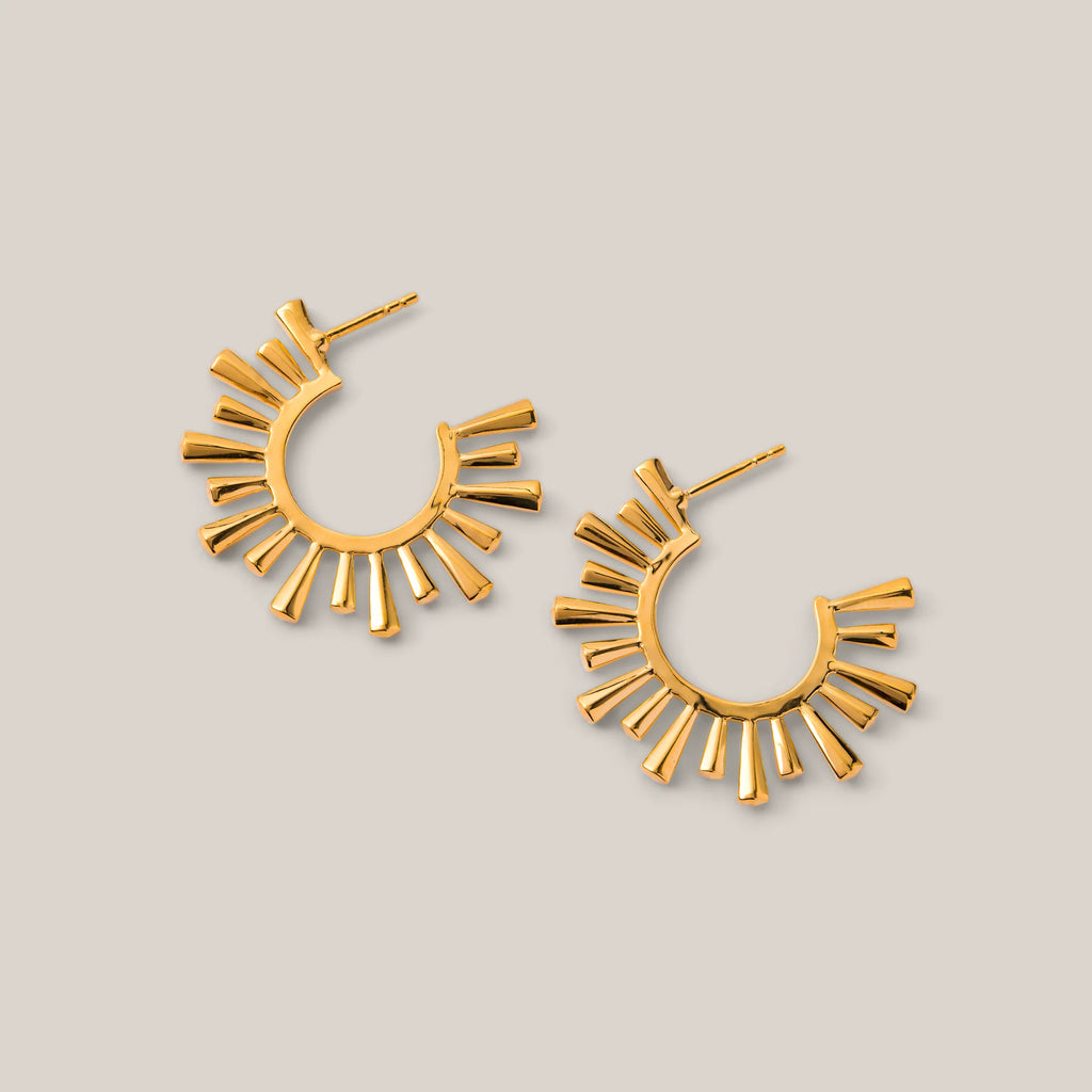 Aurevina Sunlight Spike Hoop Earrings