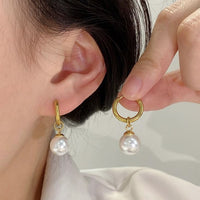 Aurevina Classic Pearl Hoop Earrings