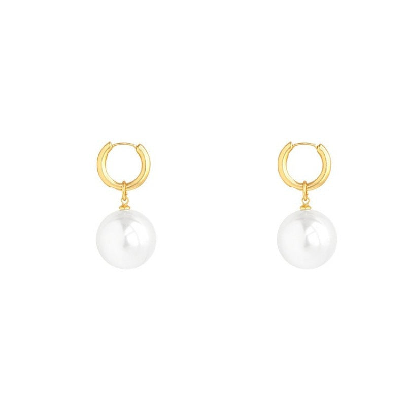 Aurevina Classic Pearl Hoop Earrings