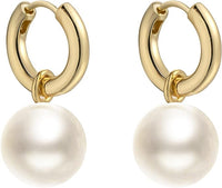 Aurevina Classic Pearl Hoop Earrings