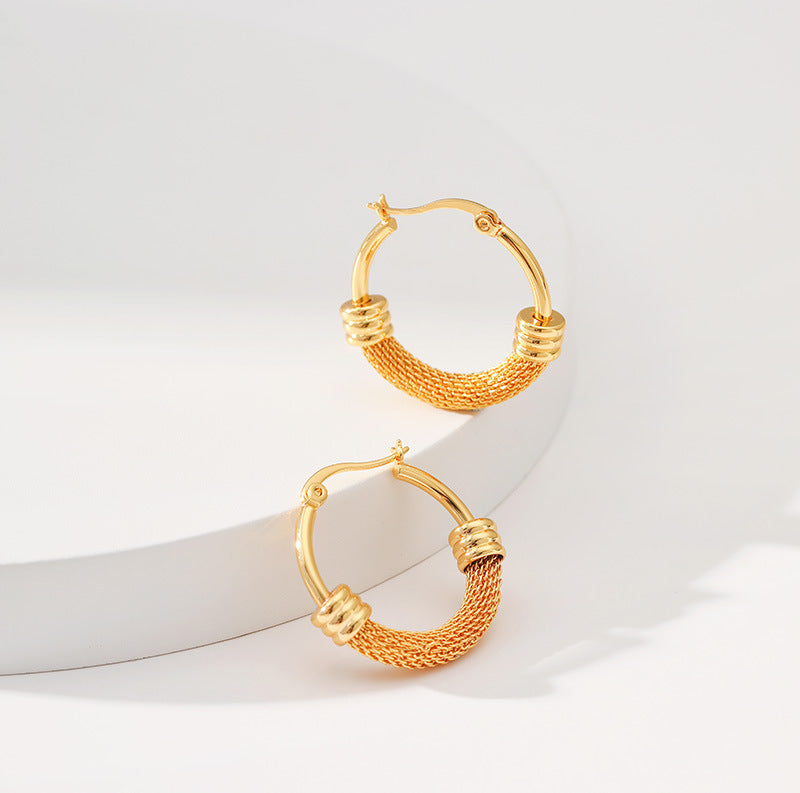 Aurevina Semi Mesh Hoop Earrings