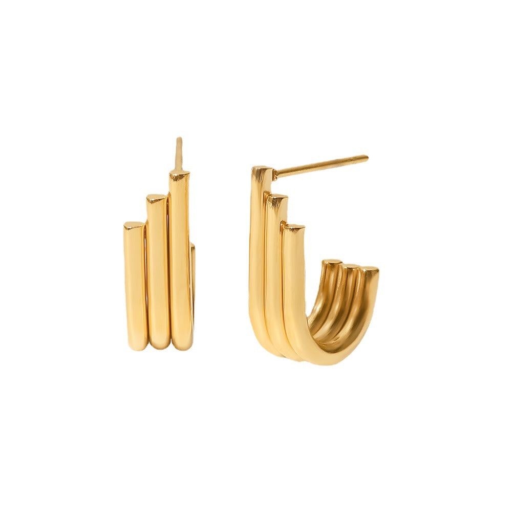 Aurevina Triple J Stud Earrings