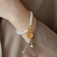 Aurevina Blessing Character Pearl Bracelet