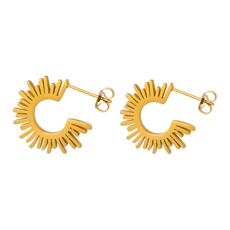 Aurevina Sunlight Spike Hoop Earrings