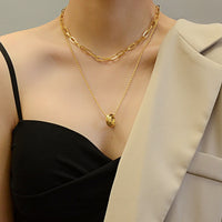 Aurevina Double Ring Double Layer Necklace