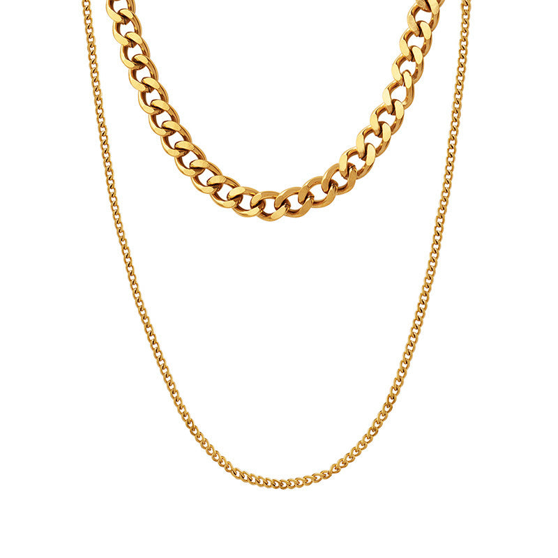 Aurevina Bold Double Chain Necklace