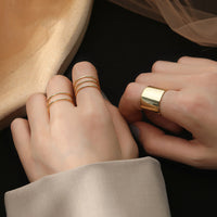 Aurevina Wide Golden Open Ring