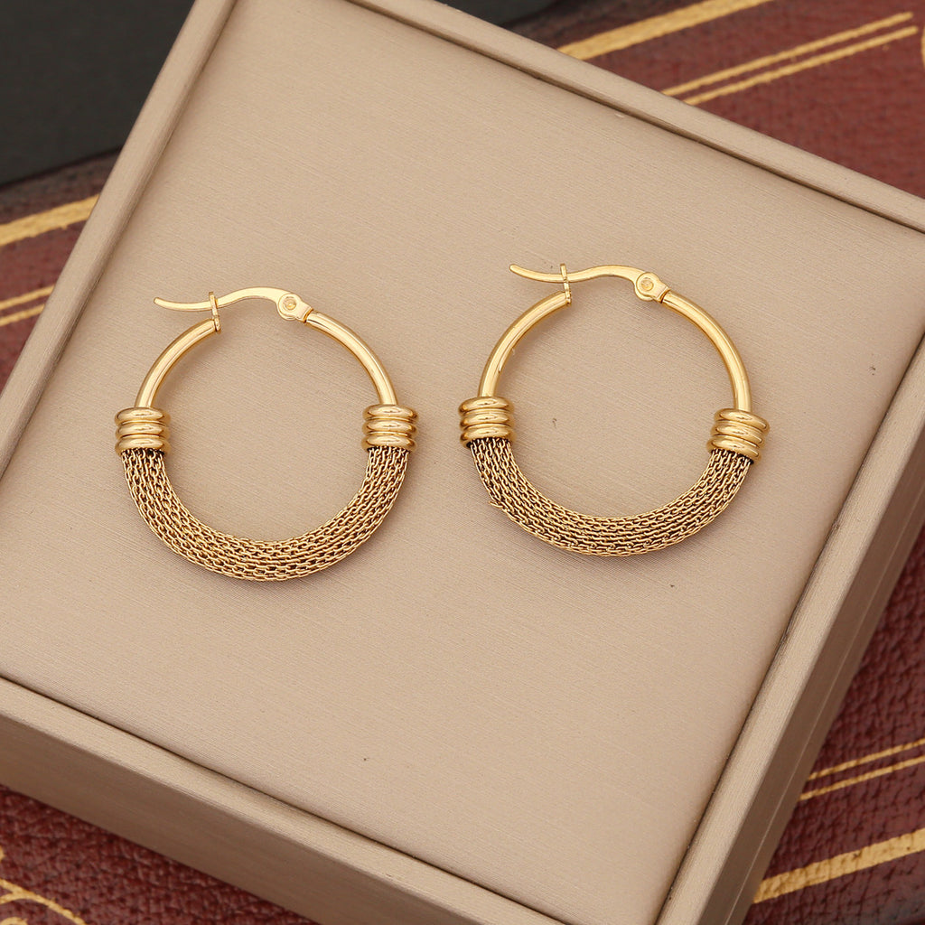 Aurevina Semi Mesh Hoop Earrings