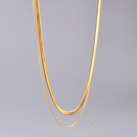 Aurevina Double Herringbone Chain Necklace