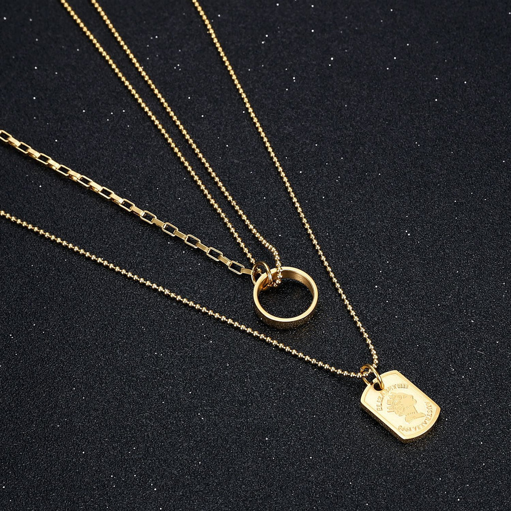 Aurevina Classic Ring Layering Set Necklace