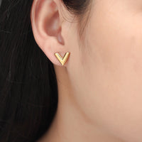 Aurevina Letter V Stud Earrings