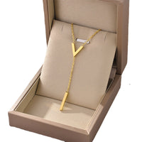 Aurevina Classic V Necklace with I Pendant