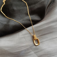 Aurevina Rectangular Pendant Golden Necklace