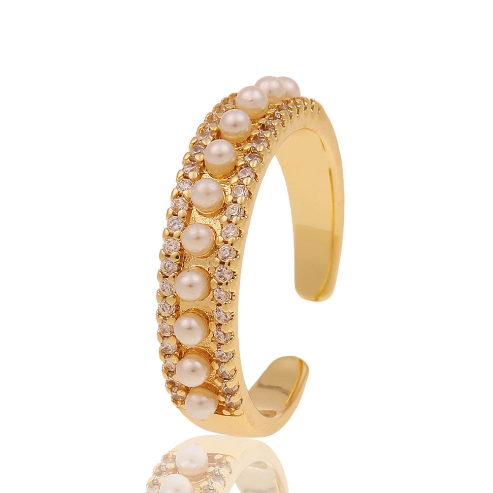 Aurevina Pearl Decor Open Ring