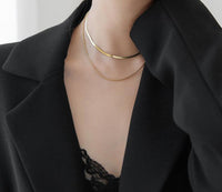 Aurevina Double Herringbone Chain Necklace