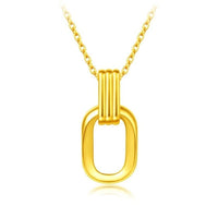 Aurevina Rectangular Pendant Golden Necklace