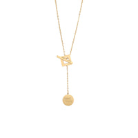 Aurevina Square Pendant Necklace with Round Tag