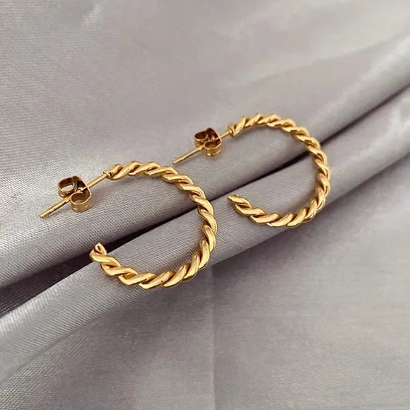 Aurevina Classic Twist Hoop Earrings