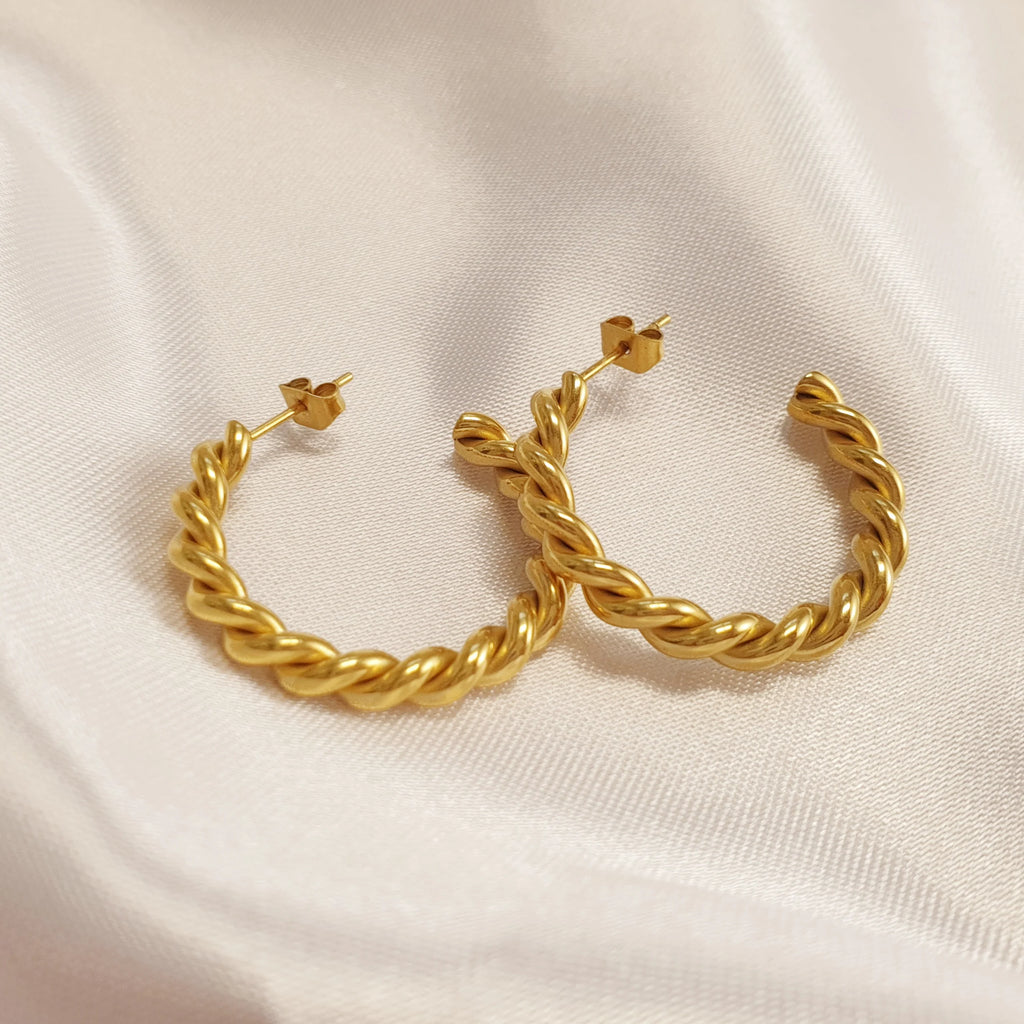 Aurevina Classic Twist Hoop Earrings