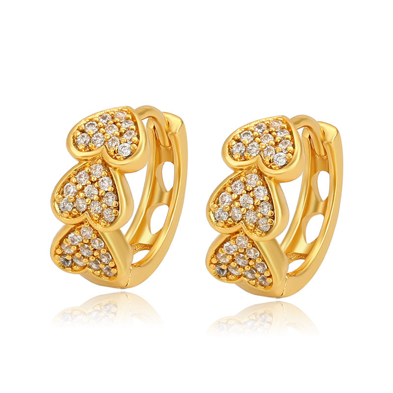 Aurevina Triple Heart Earrings