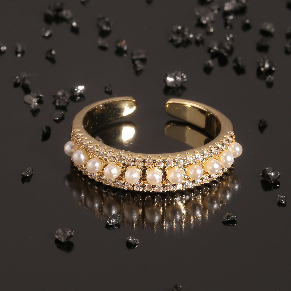 Aurevina Pearl Decor Open Ring