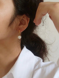 Aurevina Classic Pearl Hoop Earrings